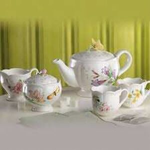 NEW Lenox Butterfly Meadow Miniature Tea Set 7 Piece Porcelain Set 826075 RARE